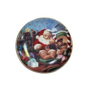 Avon Fine Collectibles A Visit with Santa Porcelain Christmas ornament Vtg 2001